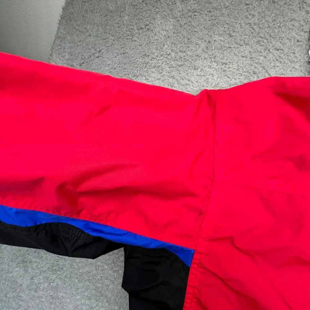 Vintage Columbia Bugaboo Jacket Mens Large Blue Red Black Hooded Nylon Shell